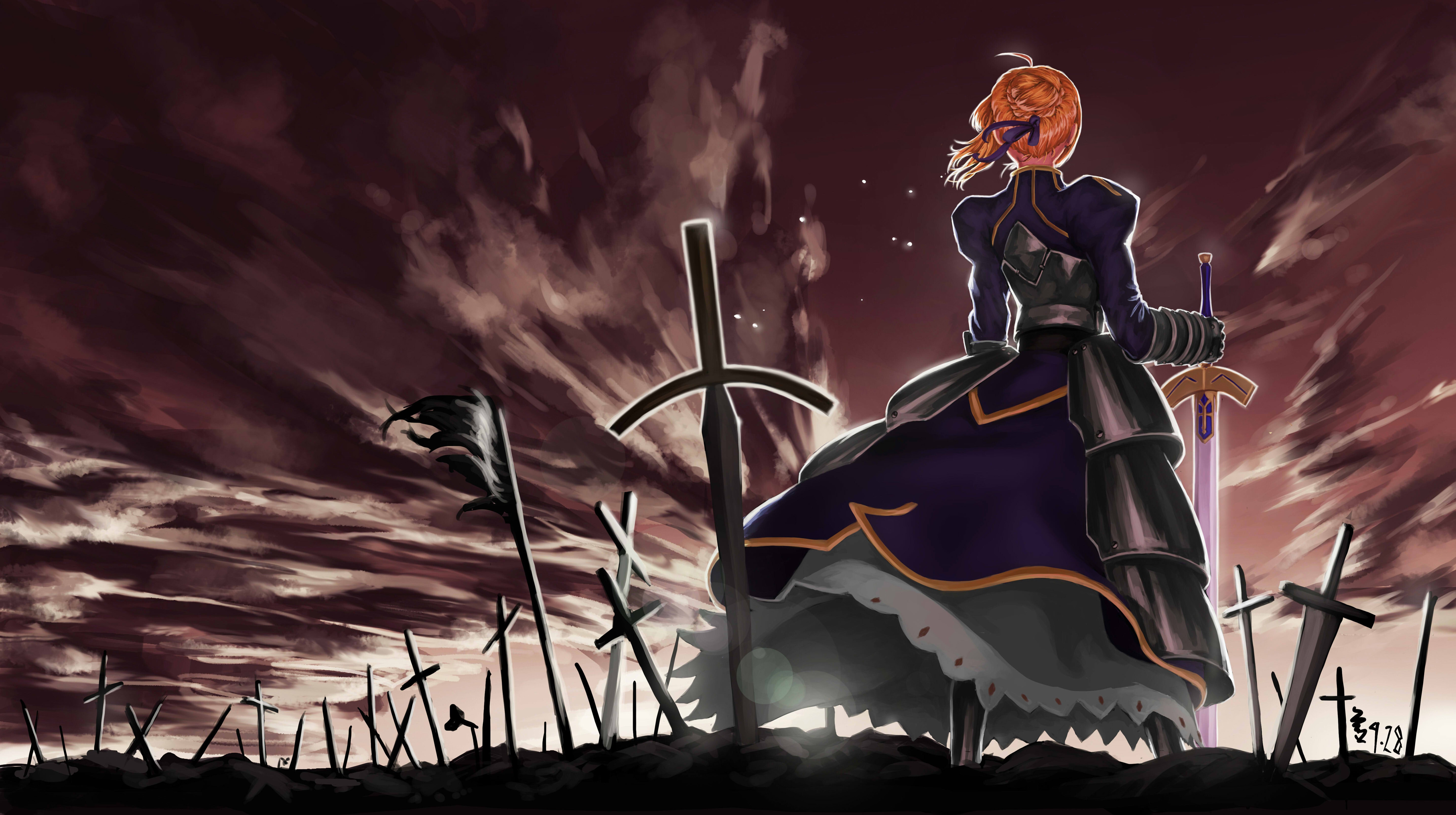 blondes, Fate stay, Night, Armor, Saber, Swords, Fate, Series Wallpaper