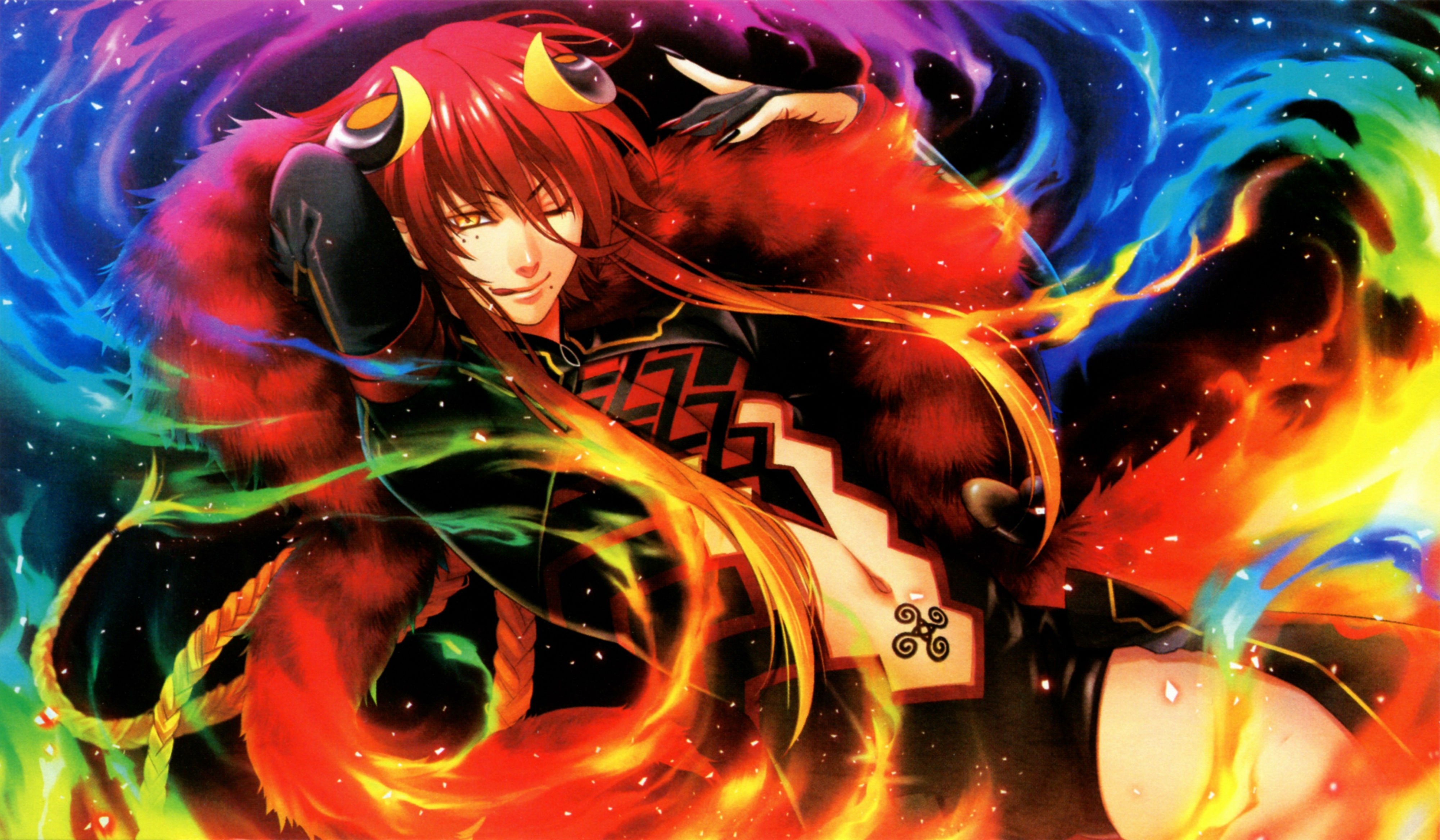 kamigami, No, Asobi, Loki, Laevatin, Fantasy, Fire, Witch, Wizard Wallpaper