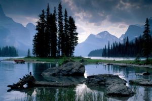 water, Mountains, Clouds, Landscapes, Trees, Rocks