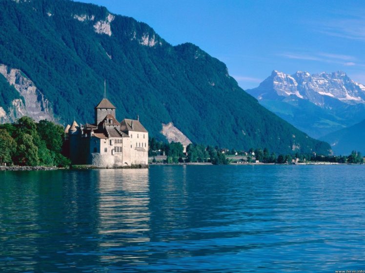 mountains, Nature, Castles, Chillon, Castle HD Wallpaper Desktop Background