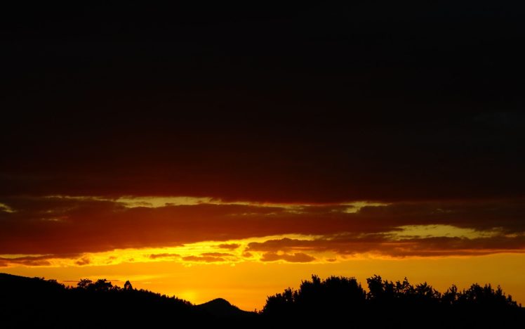 sunset, Clouds, Silhouettes HD Wallpaper Desktop Background