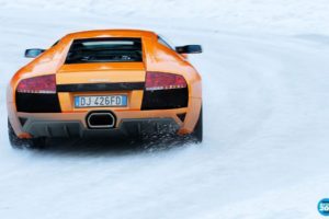 snow, Cars, Orange, Lamborghini, Murcielago, Lp640