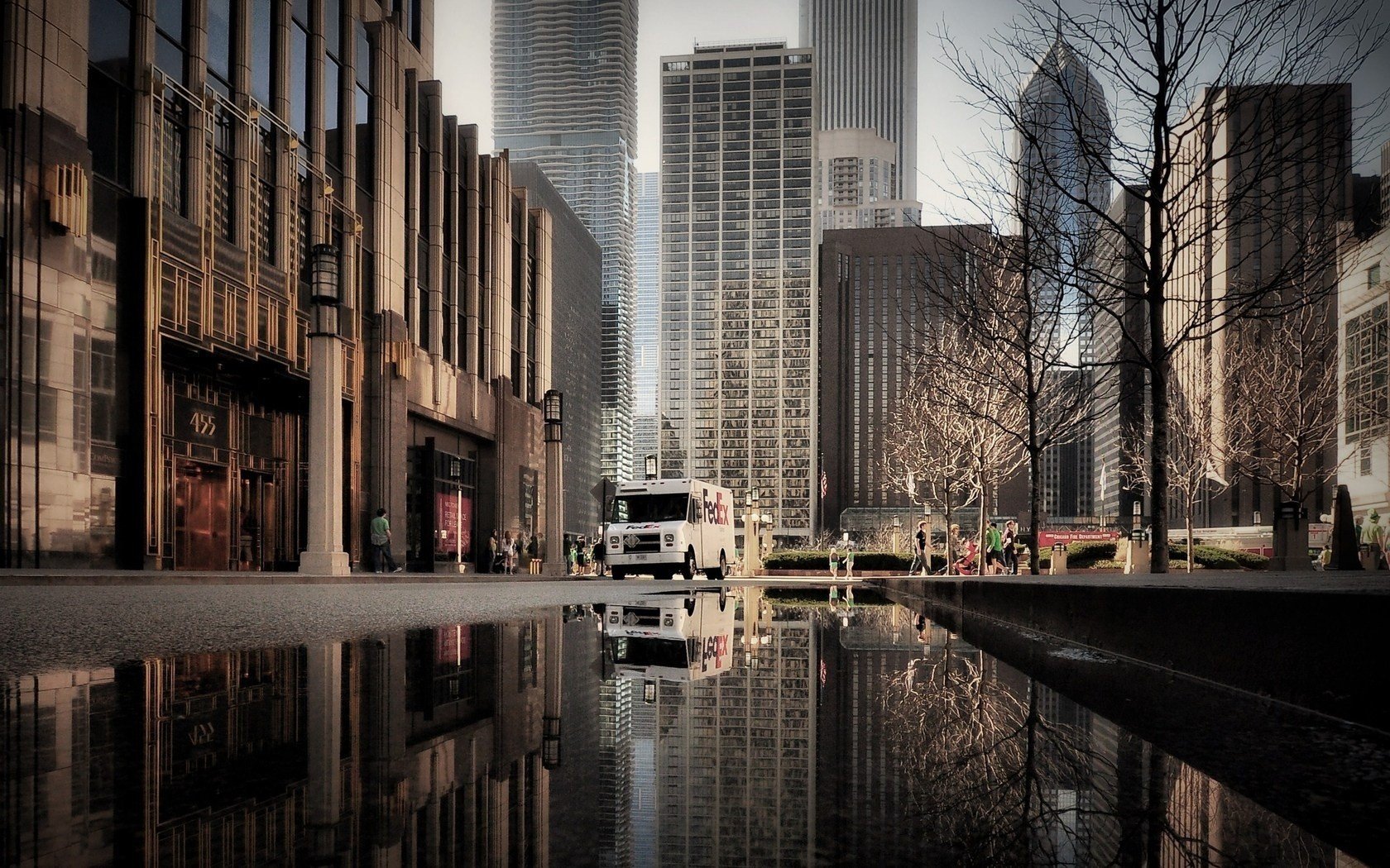 chicago, Reflections, Illinois Wallpaper