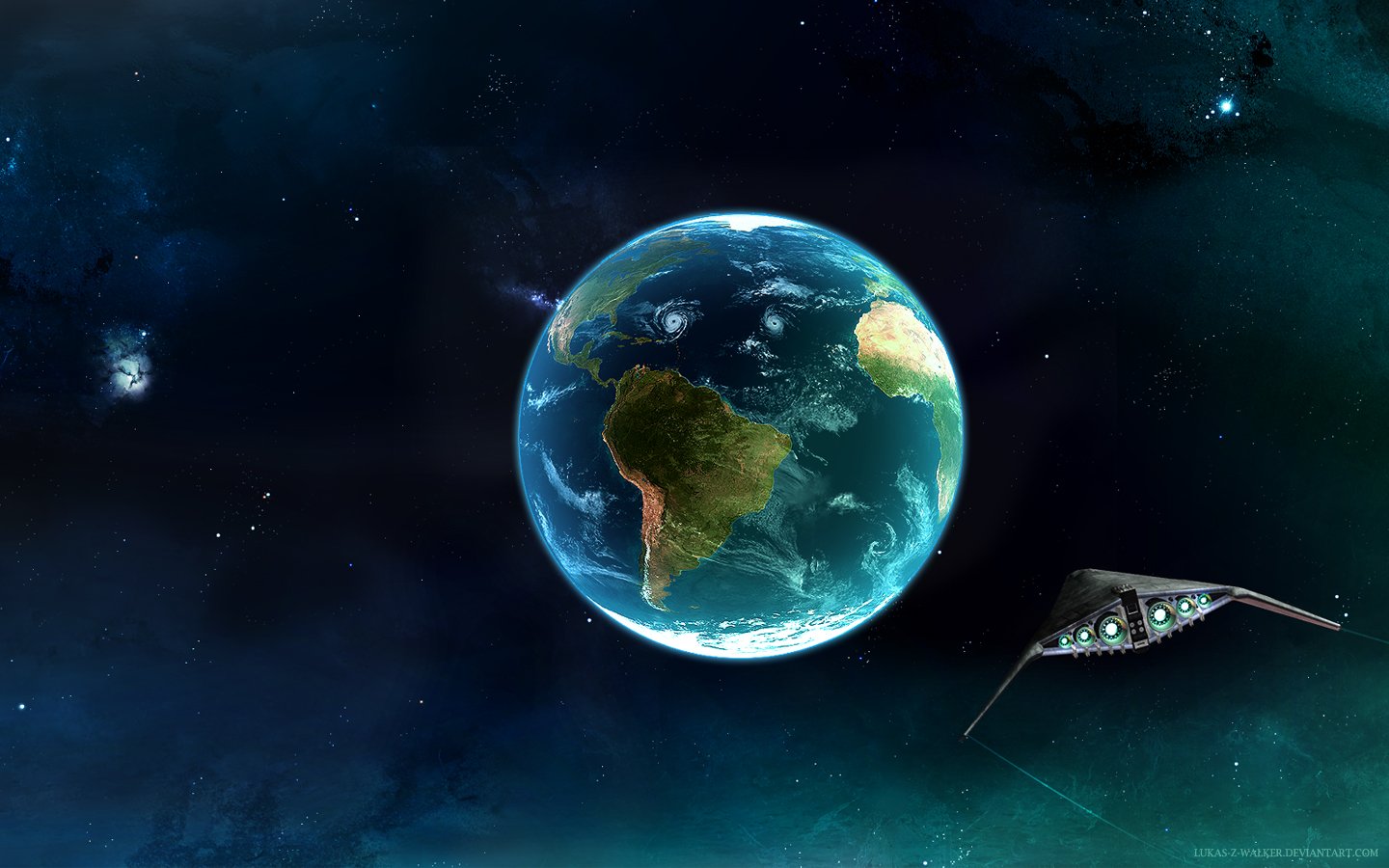 outer, Space, Planets, Earth, Spaceships Wallpaper