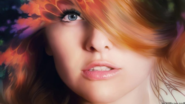 drawing, Girl, Hair, Eyes, Paint HD Wallpaper Desktop Background