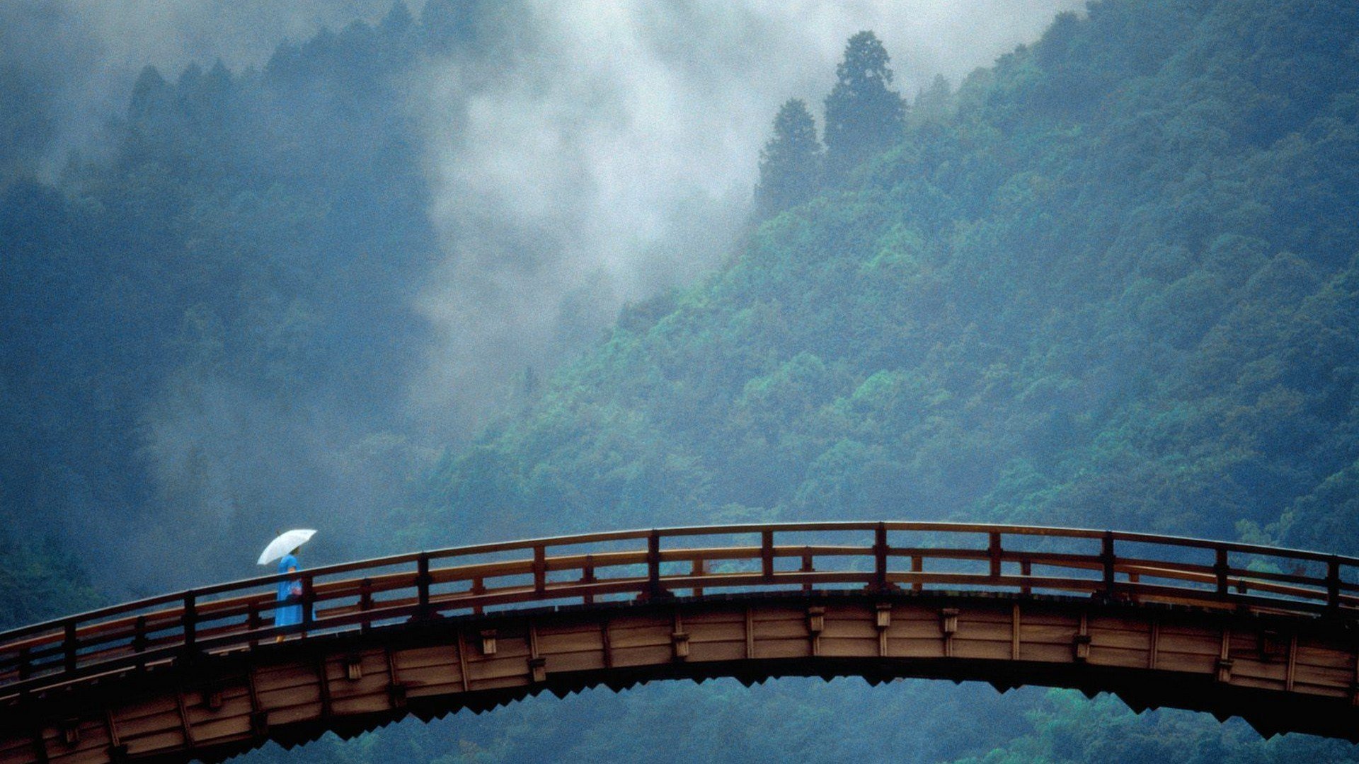 japan, Yamaguchi, Prefecture, Kintai, Bridge Wallpaper