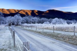 mountains, Winter, Roads, Tennessee, Sparks, Morning, National, Park