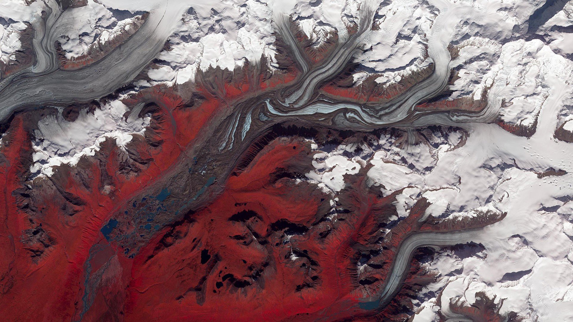 alaska, Satellite, Glacier Wallpaper
