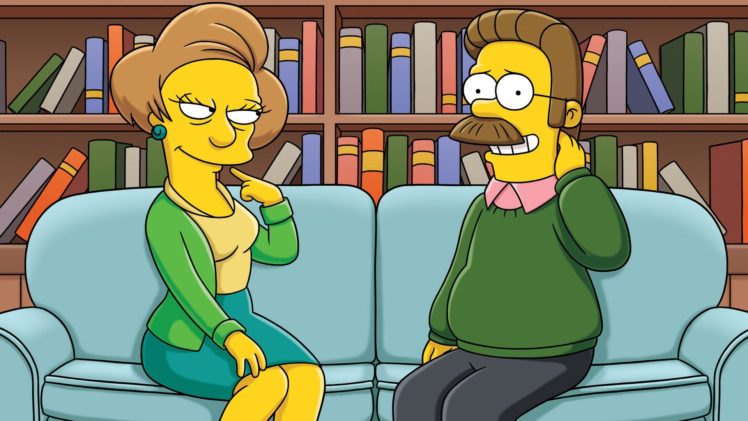 the, Simpsons, Ned, Flanders, Edna, Krabappel HD Wallpaper Desktop Background