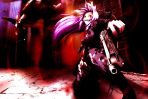 boots, Soldiers, Video, Games, Touhou, Guns, Streets, Army, Red, Military, Blood, Long, Hair, Weapons, Bunny, Girls, Pink, Hair, Animal, Ears, Red, Eyes, Reisen, Udongein, Inaba, Handguns, Bunny, Ears, Kneeling
