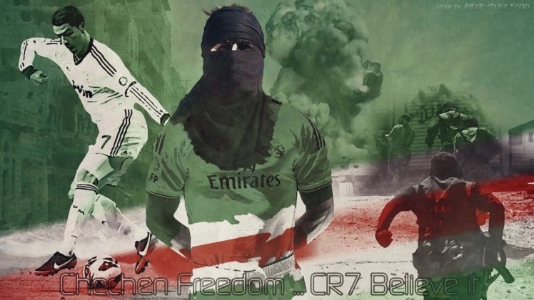 sports, Soccer, Propaganda, Real, Madrid, Cristiano, Ronaldo, Football, Players, Chechnya HD Wallpaper Desktop Background