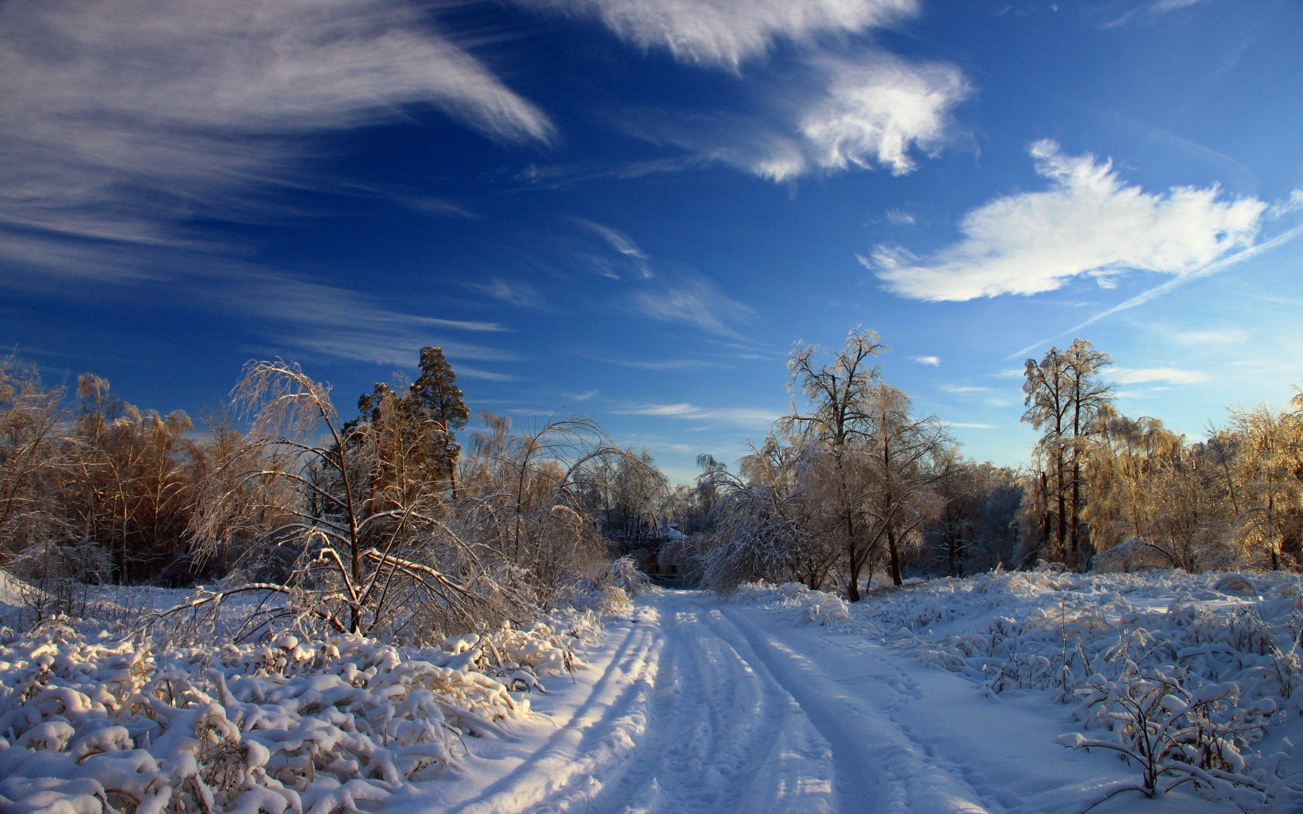 snow, Roads, Snow, Landscapes Wallpaper