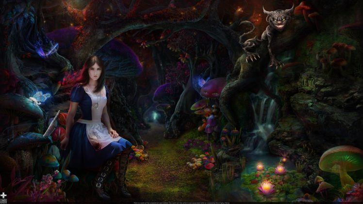 forests, Alice, Cheshire, Cat, American, Mcgees, Alice HD Wallpaper Desktop Background