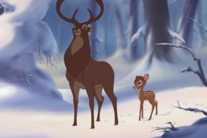deer, Bambi, Walt, Disney, Snow, Landscapes