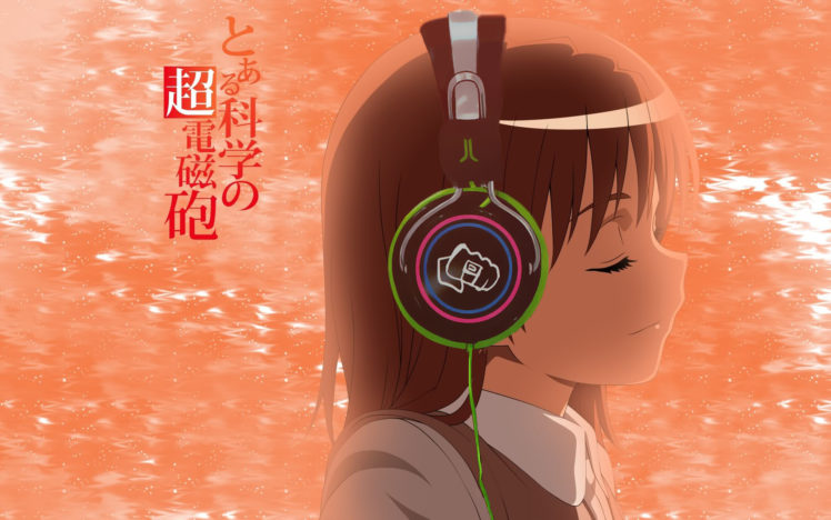 headphones, Girl, Misaka, Mikoto, To, Aru, Kagaku, No, Railgun, Anime, Girls HD Wallpaper Desktop Background