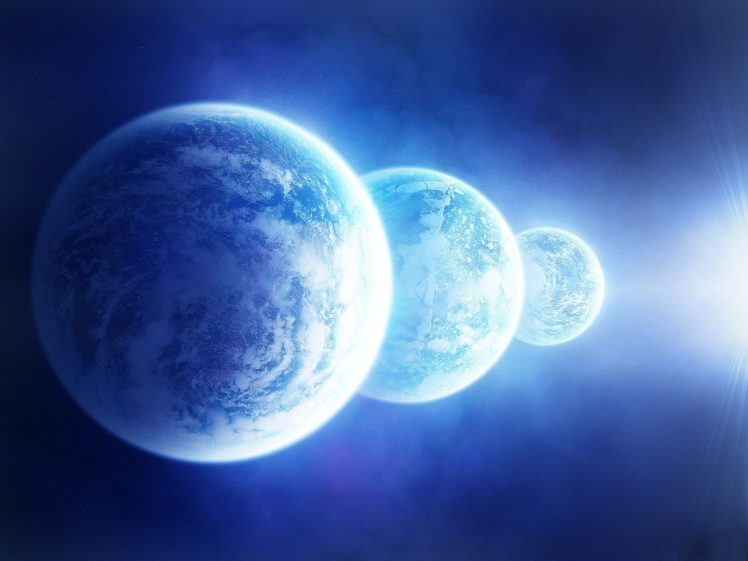 blue, Outer, Space, Planets HD Wallpaper Desktop Background