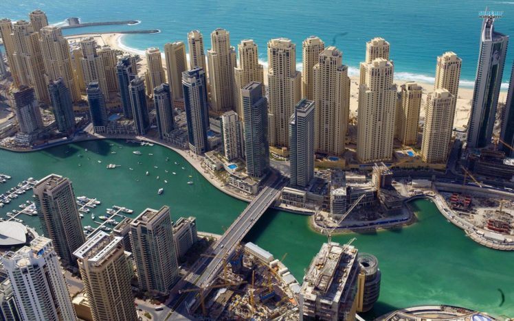 ocean, Cityscapes, Buildings, Dubai, Boats, Roads, Beaches HD Wallpaper Desktop Background