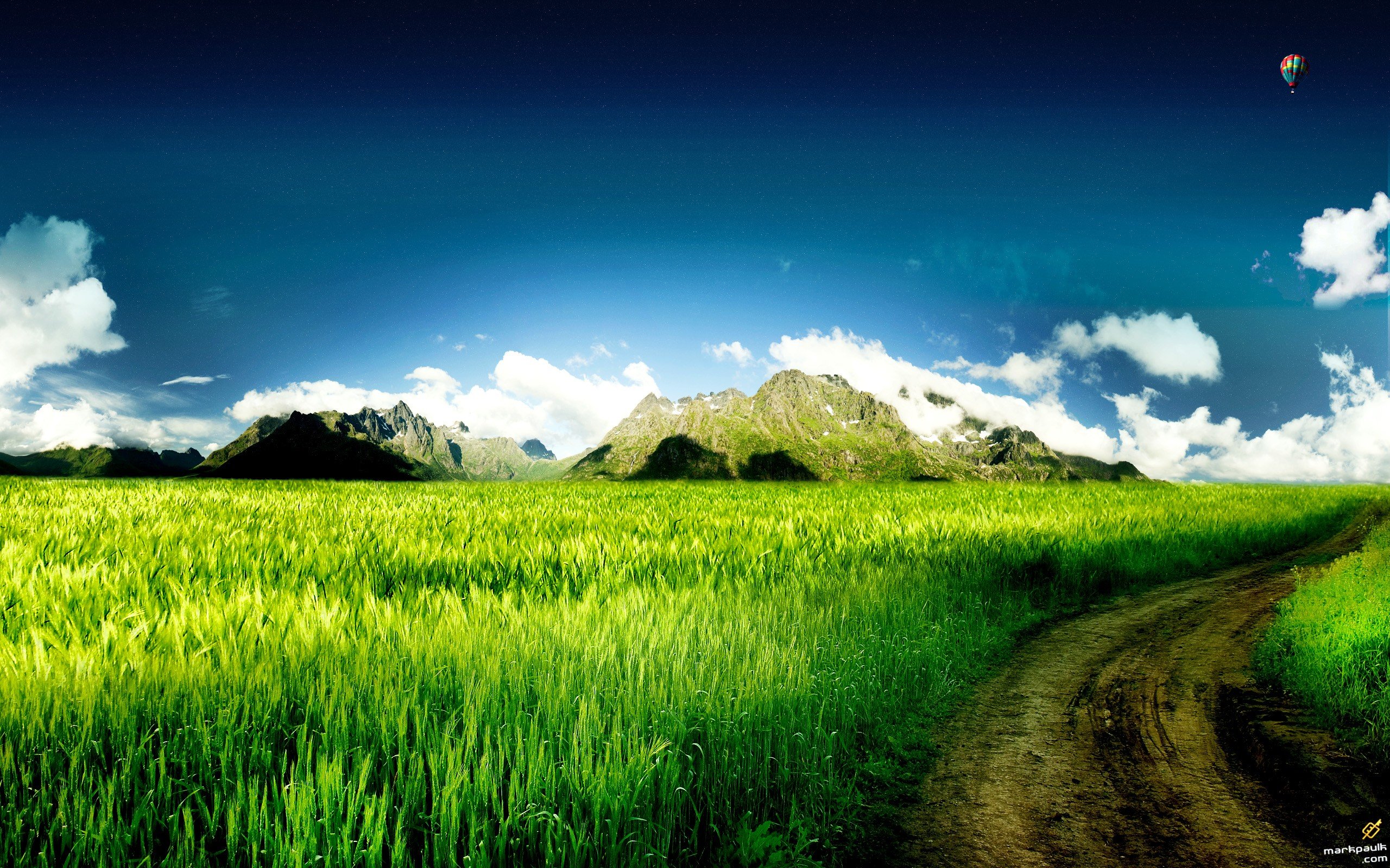 green, Nature, Fields, Skyscapes Wallpaper