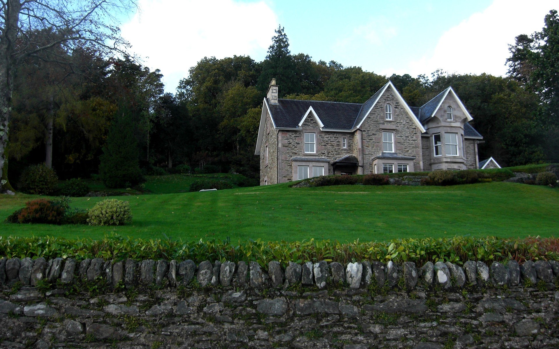 landscapes, Nature, Trees, Architecture, Garden, Houses, Scotland, Stone, Wall, Hdr, Photography, Countryside Wallpaper