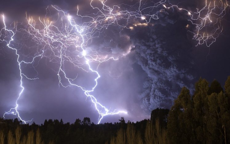 lightning, Thunder, Volcano HD Wallpaper Desktop Background