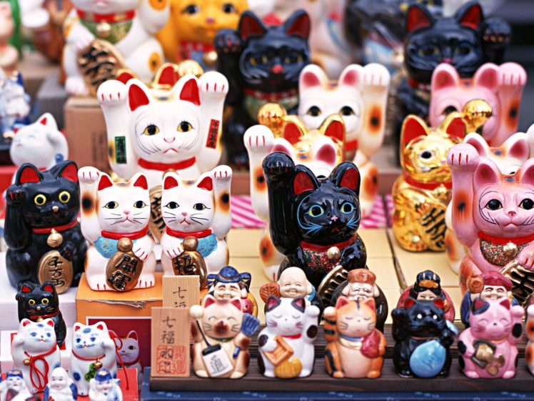 japan, Cats, Toys,  children , Japan, Views, Japanese, Traditions, Maneki, Neko HD Wallpaper Desktop Background