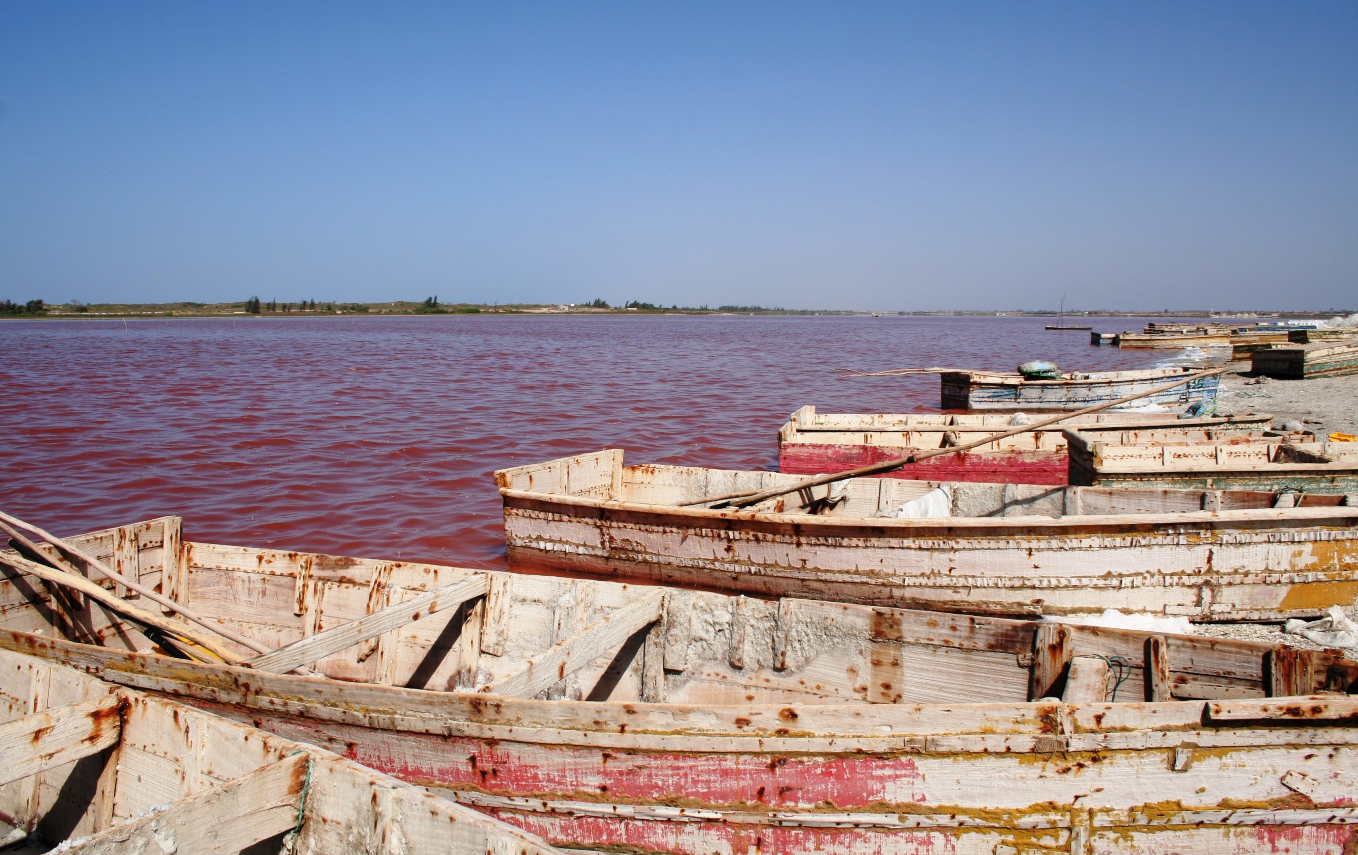 ships, Retba, Pink, Lake Wallpaper