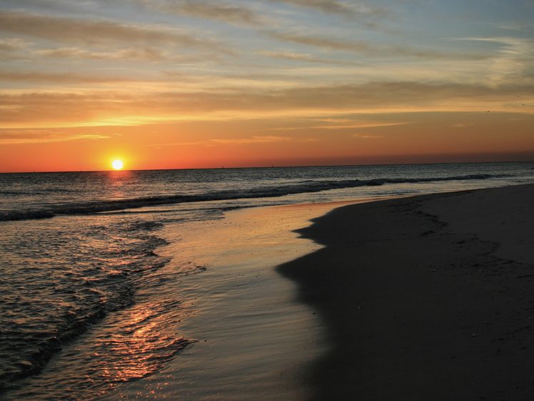 sunset, Landscapes, Nature, Beaches HD Wallpaper Desktop Background