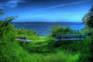 blue, Landscapes, Nature, Bench, Hdr, Photography, Sea