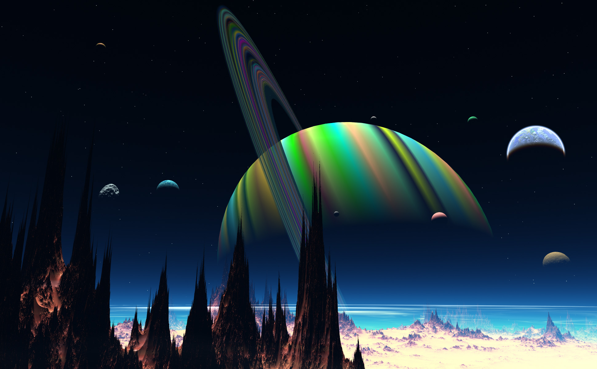 cg, Digital art, 3d, Space, Universe, Landscapes, Planets, Moon Wallpaper