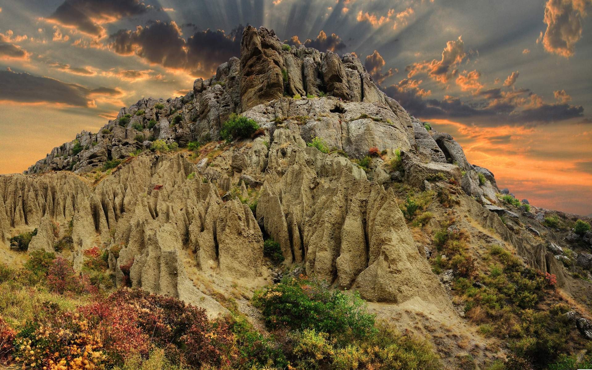 mountains, Rocks, Hdr, Photography Wallpaper