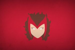 minimalistic, Superheroes, Marvel, Comics, Scarlet, Witch, Red, Background, Blo0p