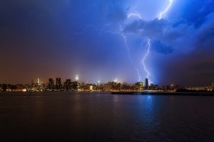 photograqphy, Nature, Cityscapes, Cities, Night, Lights, Hdr, Architecture, Buildings, Skyscrapers, Storm, Lightning, Clouds, Sky, Scenic