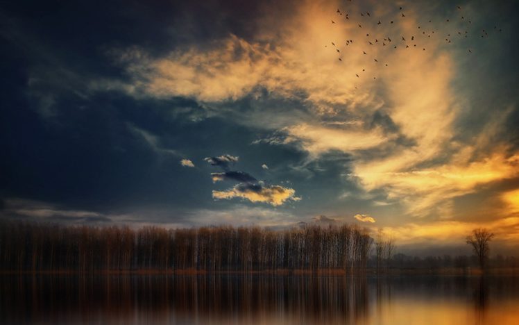 nature, Lake, Sunset, Landscape, Ultrahd, 4k, Wallpaper HD Wallpaper Desktop Background