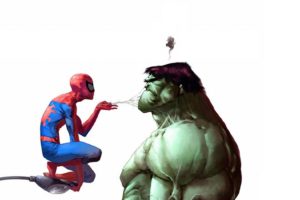 hulk,  comic, Character , Spider man, Marvel, Comics