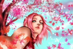 anime, Naruto, Women, Females, Girls, Sexy, Sensual, Babes, Leaves, Artistic, Fantasy