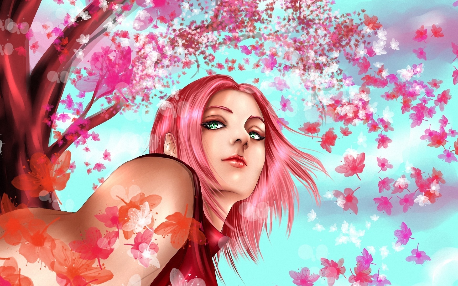 Anime Naruto Women Females Girls Sexy Sensual Babes Leaves Artistic Fantasy Wallpapers