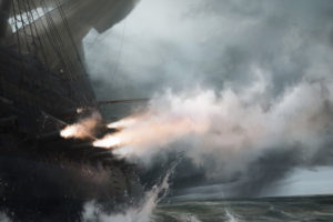 fantasy, Pirate, Ships, Explosion, Fire, Flames, Ocean, Action, Adventure, Battles, War, Smoke, Clouds