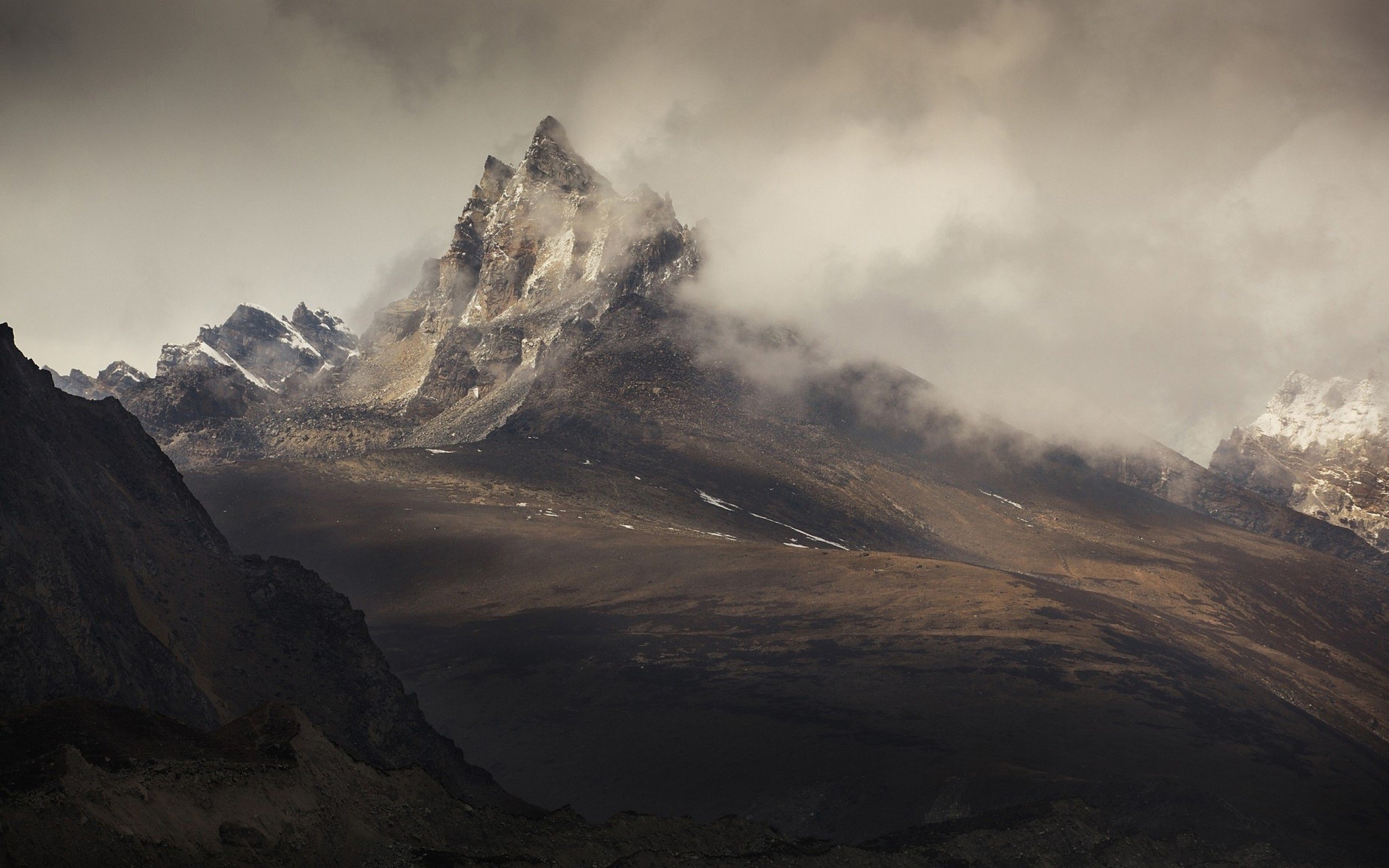 mountains, Clouds, Landscapes Wallpaper