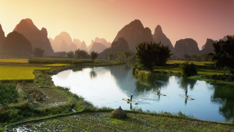 china, Fishing, Rivers HD Wallpaper Desktop Background