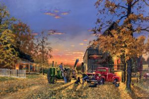 dave barnhouse, Barnhouse, Paintings, Country, Artistic, Farm, Vehicles, Tractor, People, Landscapes, Autumn, Fall, Seasons, Holidays, Thanksgiving