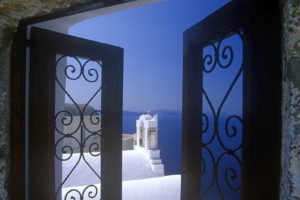 window, Santorini, Greece