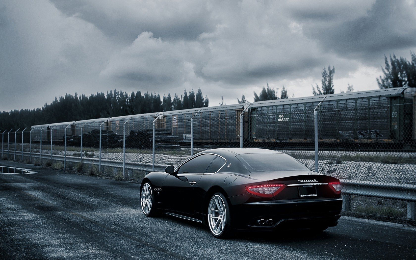 black, Maserati, Gran, Turismo, Tuning, Wheels, Rear, View, Cars Wallpaper