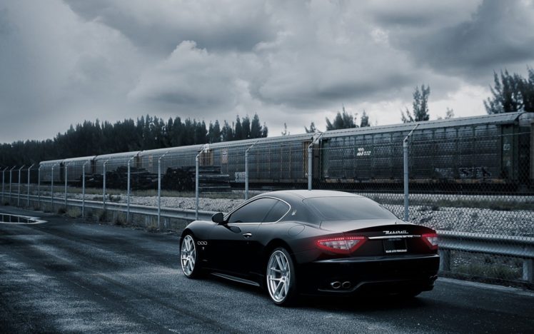 black, Maserati, Gran, Turismo, Tuning, Wheels, Rear, View, Cars HD Wallpaper Desktop Background