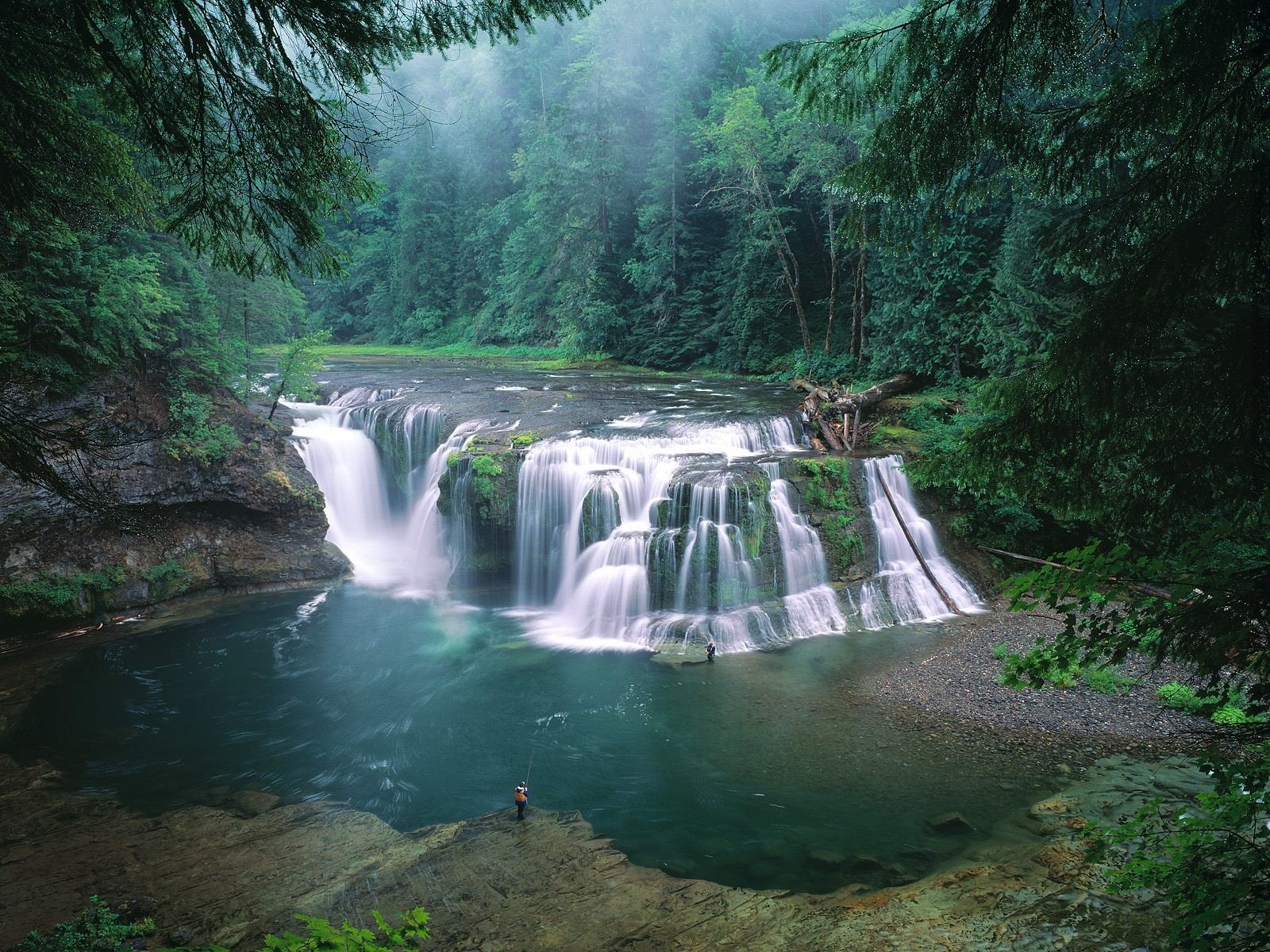 fishing, Waterfalls, Rivers Wallpaper