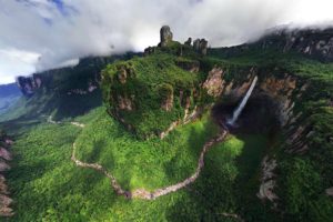 mountains, Clouds, Landscapes, Nature, Trees, Waterfalls