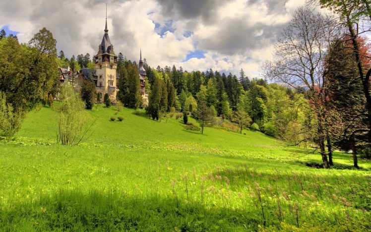 nature, Castles, Trees, Grass, Fields, Palace HD Wallpaper Desktop Background