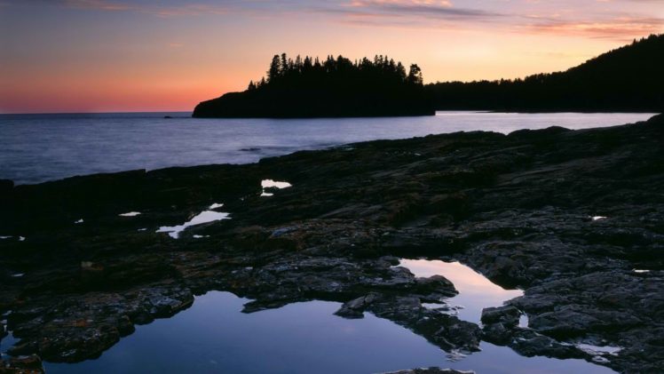 sunset, Lighthouses, Minnesota, National, Park, Lake, Superior HD Wallpaper Desktop Background