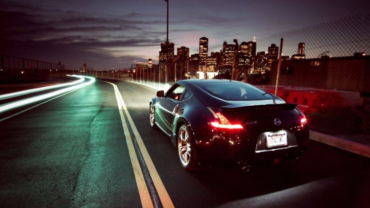 streets, Night, Cars, Roads, Long, Exposure, Nissan, 370z HD Wallpaper Desktop Background