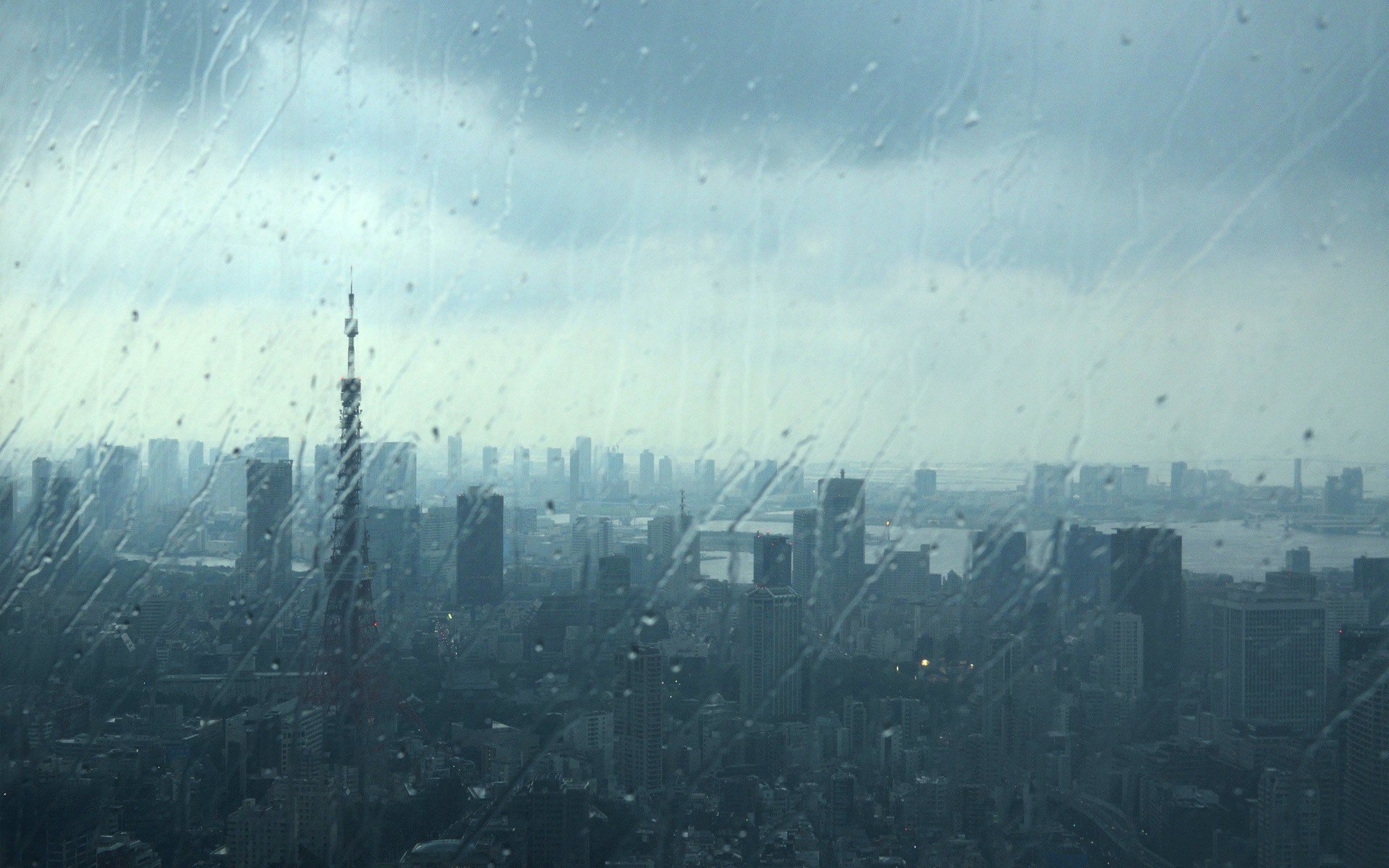 japan, Tokyo, Cityscapes, Urban, Water, Drops, Tokyo, Tower, Rain, On, Glass Wallpaper