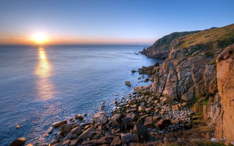 sunset, Ocean, Nature, Cliffs HD Wallpaper Desktop Background
